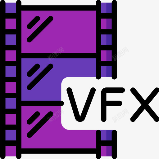 底片视频制作6线性彩色图标svg_新图网 https://ixintu.com 底片 线性彩色 视频制作6