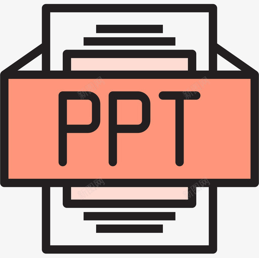 Ppt文件类型2线性颜色图标svg_新图网 https://ixintu.com Ppt 文件类型2 线性颜色