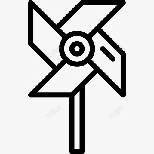 风车玩具24直线型图标svg_新图网 https://ixintu.com 玩具24 直线型 风车