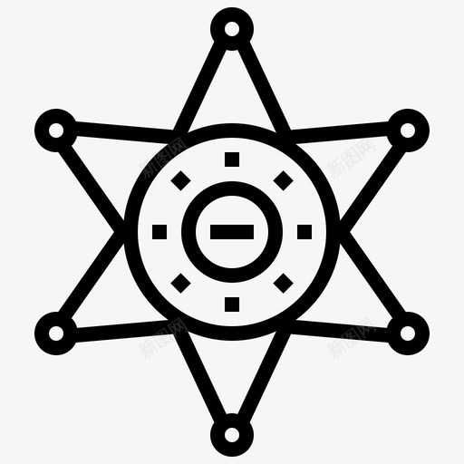 明星徽章执法图标svg_新图网 https://ixintu.com 徽章 执法 明星 治安官 美国总统