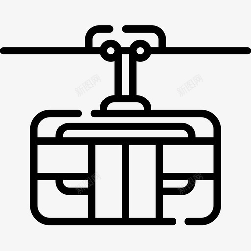 直线电缆冬季运动车图标svg_新图网 https://ixintu.com 冬季运动车 直线电缆