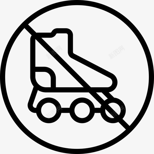 禁止溜冰健康和安全5线性图标svg_新图网 https://ixintu.com 健康和安全5 禁止溜冰 线性