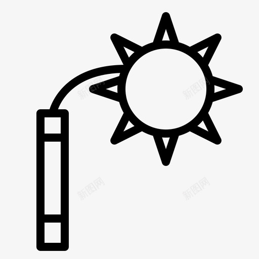 狼牙棒危险装备图标svg_新图网 https://ixintu.com 危险 工具 战争 武器 狼牙棒 装备
