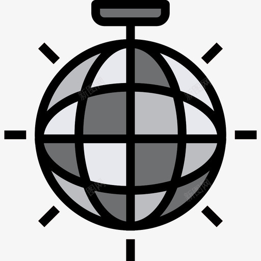 镜子球生日派对线性颜色图标svg_新图网 https://ixintu.com 生日派对 线性颜色 镜子球