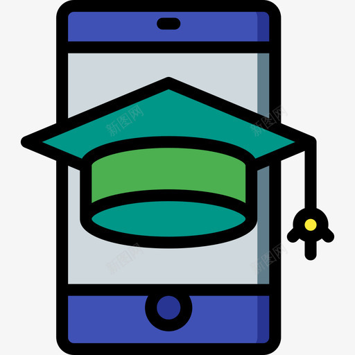 Mortarboardelearning10线性颜色图标svg_新图网 https://ixintu.com Mortarboard elearning10 线性颜色