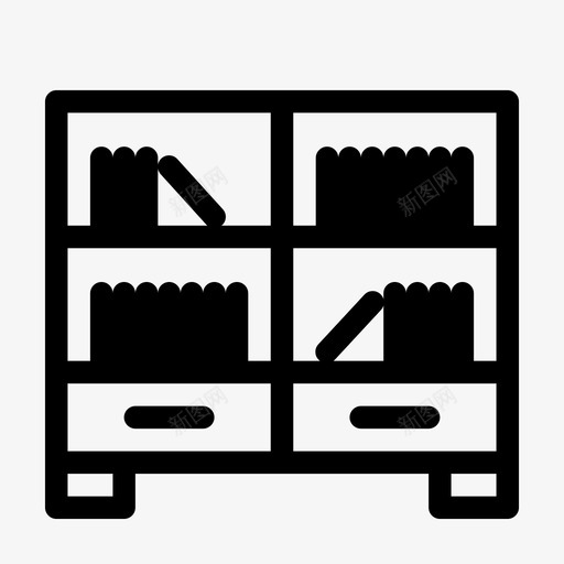 书柜家具室内图标svg_新图网 https://ixintu.com 书柜 室内 家具 家具及室内线 房间