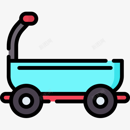 购物车圣诞玩具10线性颜色图标svg_新图网 https://ixintu.com 圣诞玩具10 线性颜色 购物车