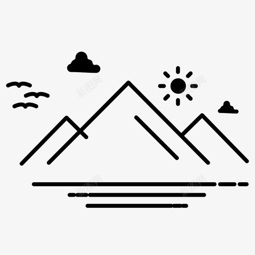风景山画图标svg_新图网 https://ixintu.com 山 景 画 风景