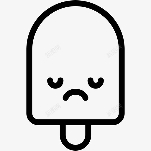 悲伤表情情绪图标svg_新图网 https://ixintu.com 冰淇淋 冰淇淋卷1表情线 悲伤 情绪 感觉 表情