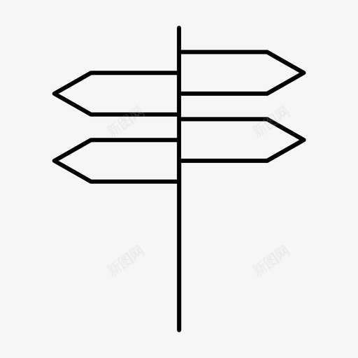 方向选择路线图标svg_新图网 https://ixintu.com 办公室瘦图标 方向 路标 路线 选择