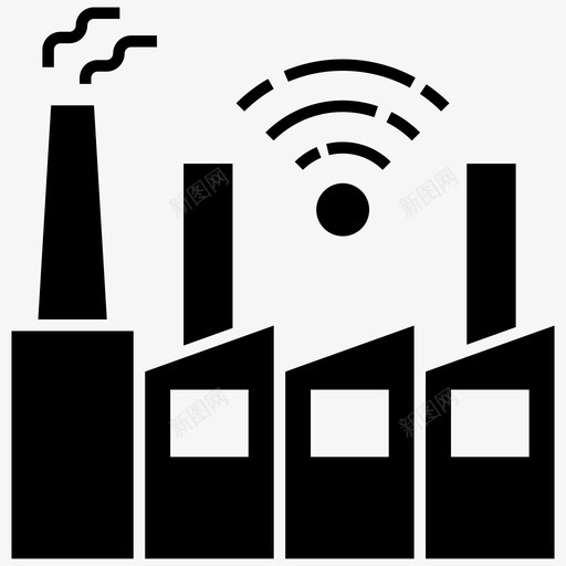 智能工厂铸造厂工业图标svg_新图网 https://ixintu.com 制造厂 发电厂 工业 数字经济字形图标 智能工厂 铸造厂
