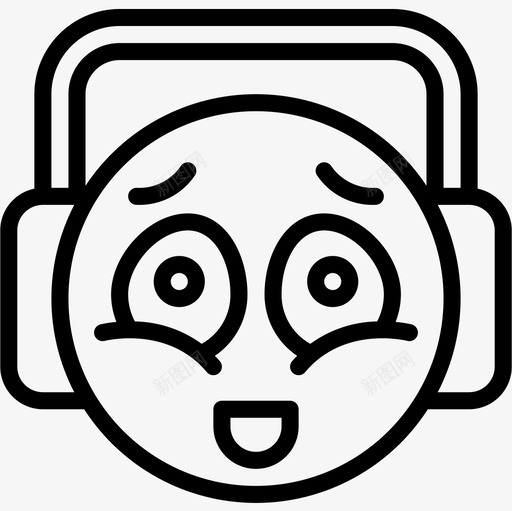 耳机表情符号27线性图标svg_新图网 https://ixintu.com 线性 耳机 表情符号27