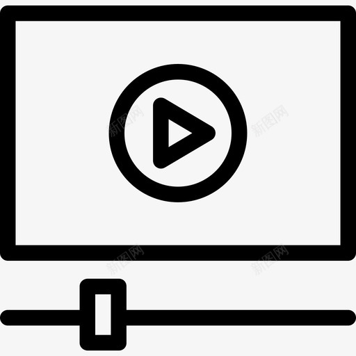 视频播放器多媒体32线性图标svg_新图网 https://ixintu.com 多媒体32 线性 视频播放器