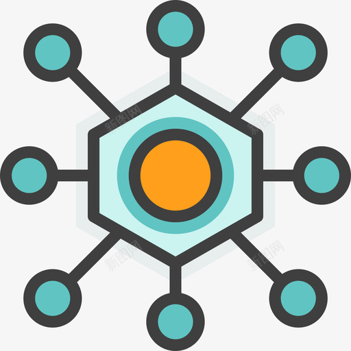 彩色区块链加密货币2图标svg_新图网 https://ixintu.com 加密货币2 彩色区块链