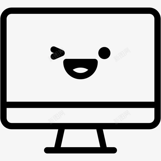 笑电脑设备图标svg_新图网 https://ixintu.com 情绪 显示器 电脑 电脑表情线 笑 表情符号 设备
