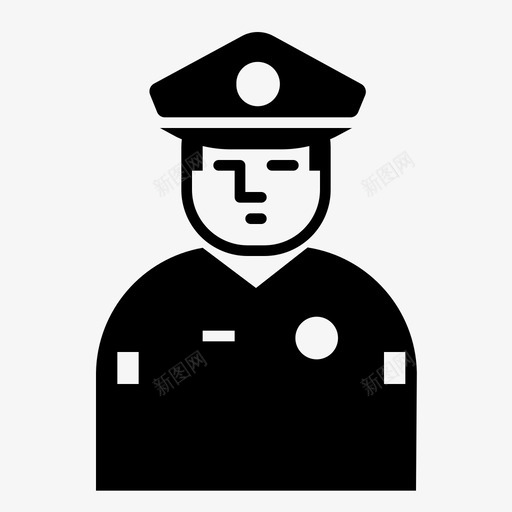 警察警官保安图标svg_新图网 https://ixintu.com 保安 职业 警官 警察
