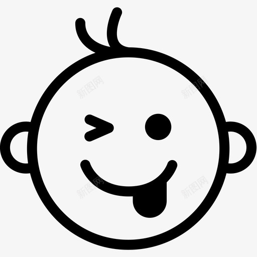 淘气宝贝孩子图标svg_新图网 https://ixintu.com 孩子 宝宝表情线 宝贝 情绪 淘气 表情符号