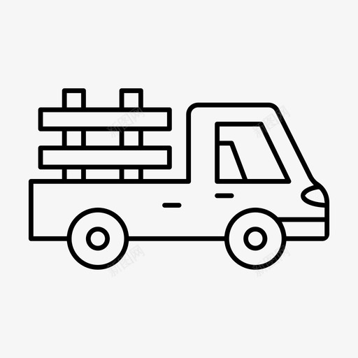 小型卡车汽车运输工具图标svg_新图网 https://ixintu.com 小型卡车 汽车 车辆线薄 运输工具