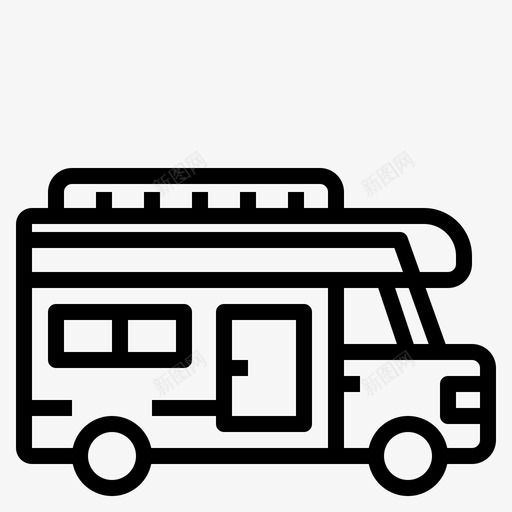 露营车汽车房车图标svg_新图网 https://ixintu.com 房车 旅行和地标轮廓 汽车 露营车