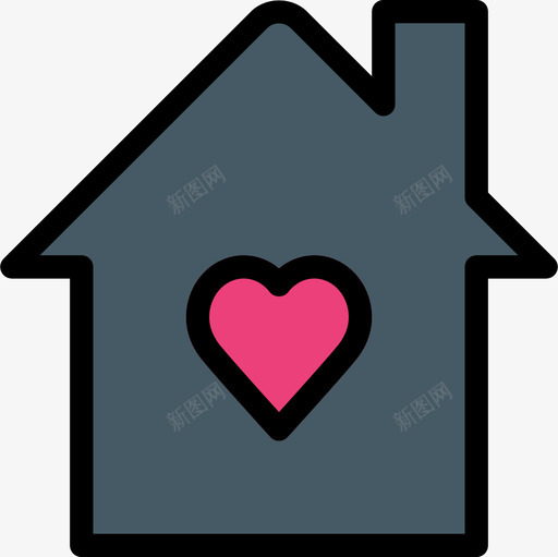 家爱情浪漫8线条色彩图标svg_新图网 https://ixintu.com 家 爱情浪漫8 线条色彩