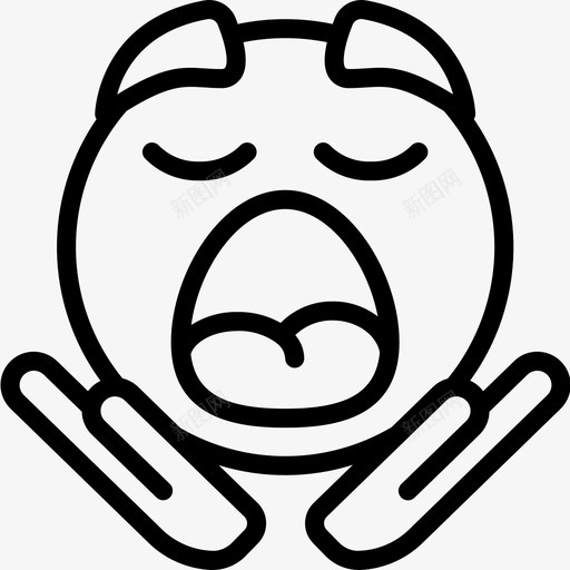 冷漠表情符号27线性图标svg_新图网 https://ixintu.com 冷漠 线性 表情符号27