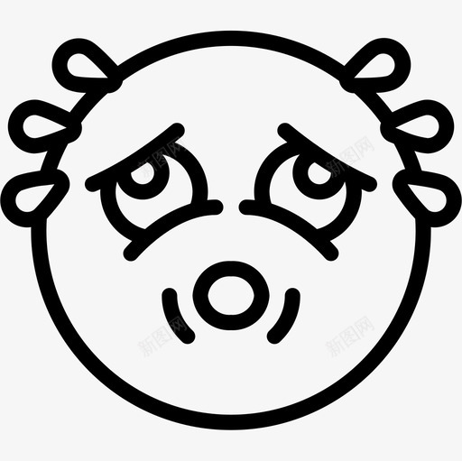担心表情符号27线性图标svg_新图网 https://ixintu.com 担心 线性 表情符号27
