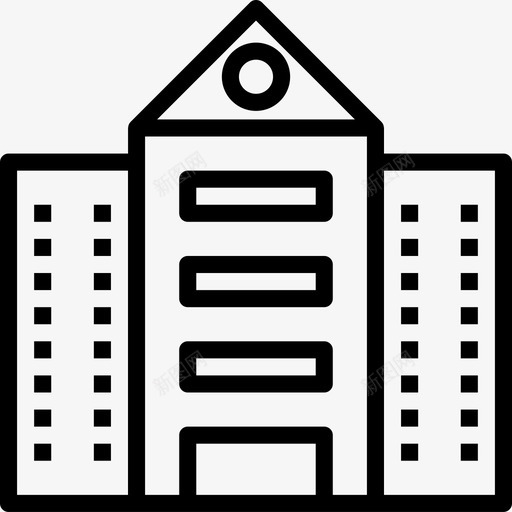 学校27号楼直线图标svg_新图网 https://ixintu.com 27号楼 学校 直线