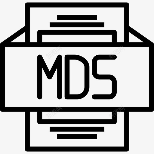 Mds文件类型3线性图标svg_新图网 https://ixintu.com Mds 文件类型3 线性