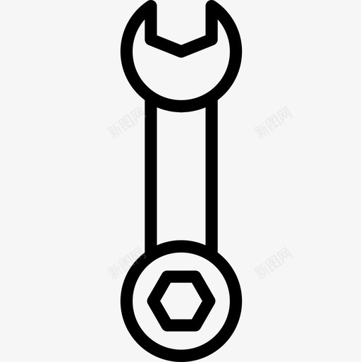 扳手施工工具线性图标svg_新图网 https://ixintu.com 扳手 施工工具 线性