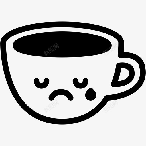 哭泣一杯咖啡表情图标svg_新图网 https://ixintu.com 一杯咖啡 咖啡表情线 哭泣 情绪 感觉 表情