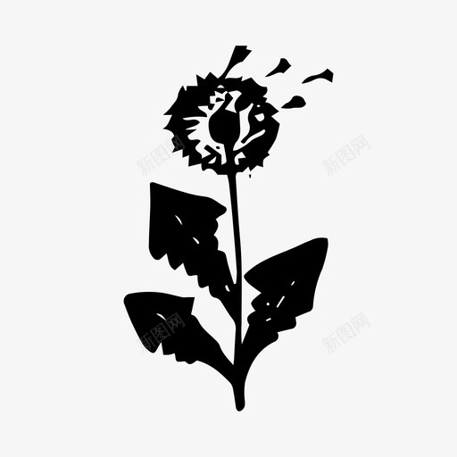蒲公英花植物图标svg_新图网 https://ixintu.com 夏季 手绘 春季 植物 花 蒲公英