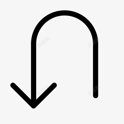 u形转弯回转后退图标svg_新图网 https://ixintu.com u形转弯 反向 后退 回转 箭头方向
