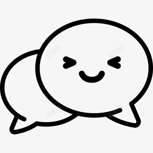开心聊天表情图标svg_新图网 https://ixintu.com 开心 情感 聊天 聊天泡泡表情线 表情