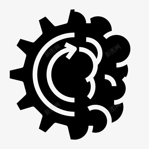 大脑过程齿轮商业和战略字形图标svg_新图网 https://ixintu.com 商业和战略字形 大脑过程 齿轮