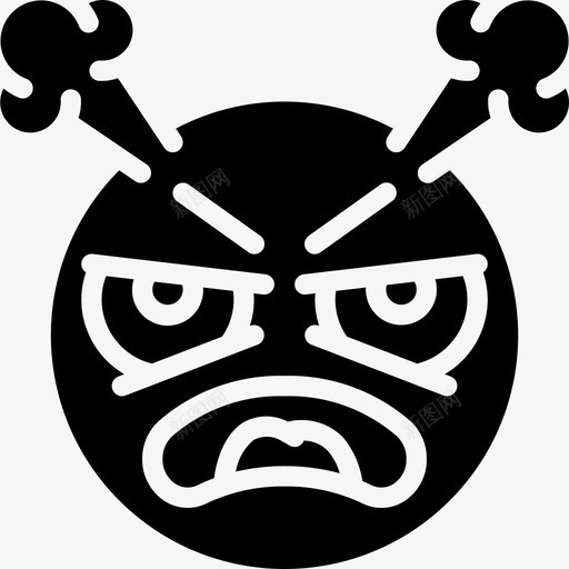 愤怒表情28填充图标svg_新图网 https://ixintu.com 填充 愤怒 表情28