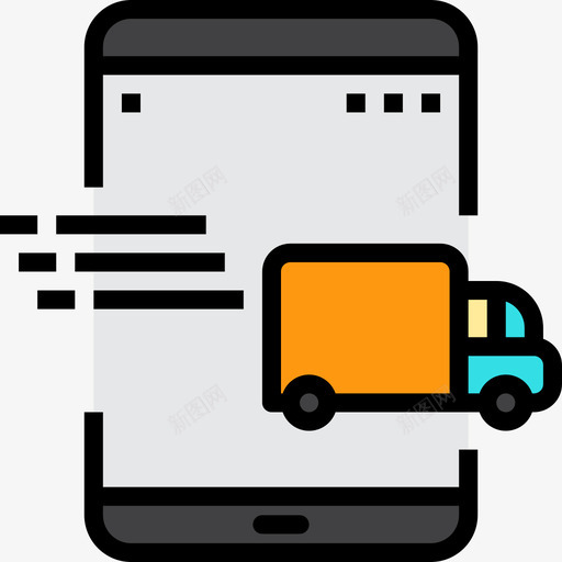 送货车片剂应用线性颜色图标svg_新图网 https://ixintu.com 片剂应用 线性颜色 送货车