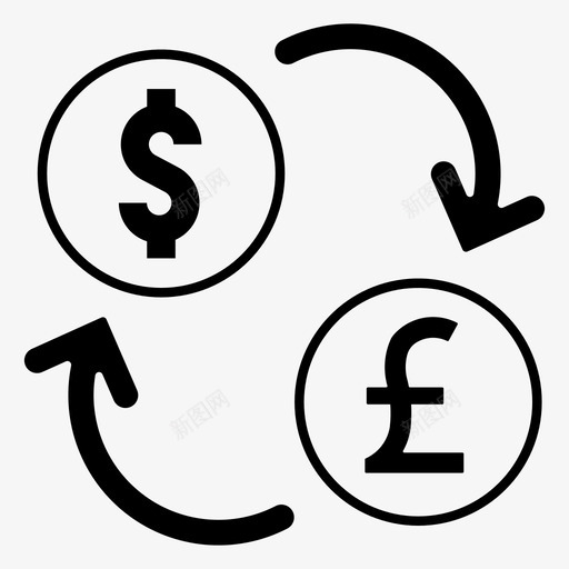 英镑兑换现金硬币图标svg_新图网 https://ixintu.com 现金 硬币 美元 英镑 英镑兑换 货币