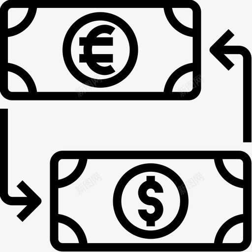 汇兑银行金融20直线型图标svg_新图网 https://ixintu.com 汇兑银行金融20 直线型