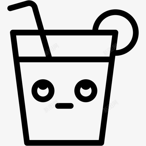 滚动的眼睛饮料表情符号图标svg_新图网 https://ixintu.com 情绪 橙汁 橙汁表情线 滚动的眼睛 表情符号 饮料