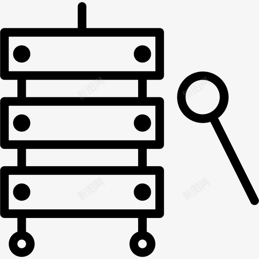 木琴玩具7线状图标svg_新图网 https://ixintu.com 木琴 玩具7 线状