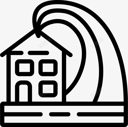 海啸自然灾害9线性图标svg_新图网 https://ixintu.com 海啸 线性 自然灾害9