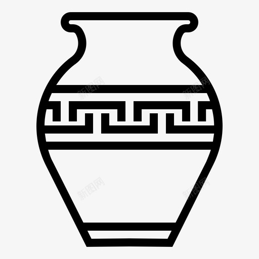 陶瓷花瓶中国新年装饰图标svg_新图网 https://ixintu.com 中国新年 中国新年线 农历 装饰 陶器 陶瓷花瓶