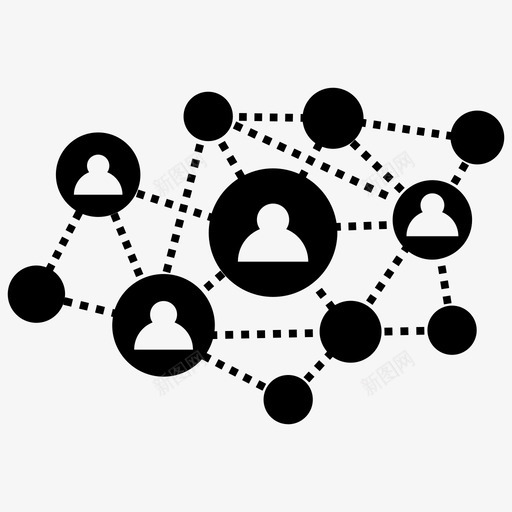 营销连接联盟营销网络图标svg_新图网 https://ixintu.com 用户网络 社交网络 网络 联盟营销 营销连接 连接符号字形图标