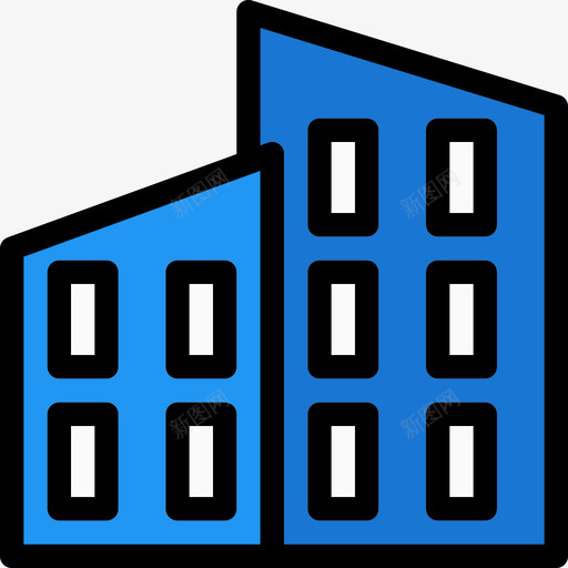 办公楼18个地方线性颜色图标svg_新图网 https://ixintu.com 18个地方 办公楼 线性颜色