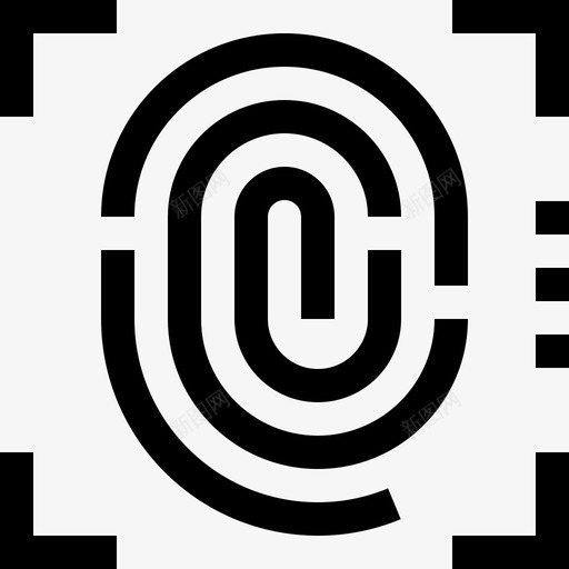 指纹安全86线状图标svg_新图网 https://ixintu.com 安全86 指纹 线状