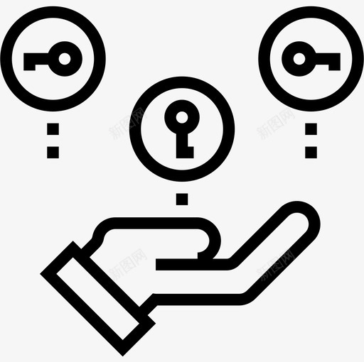 拿到钱钥匙3直线图标svg_新图网 https://ixintu.com 拿到钱 直线 钥匙3