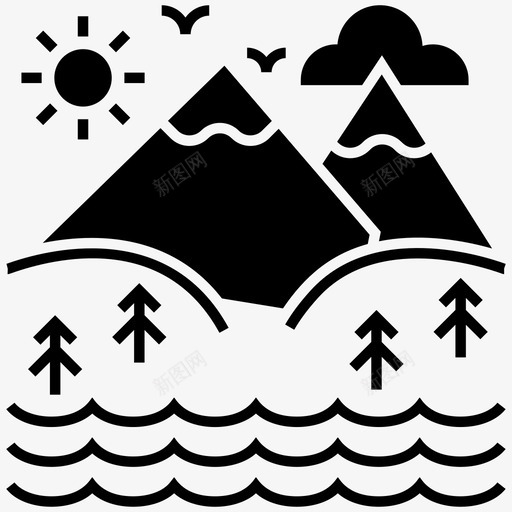 小山站丘陵地带地貌图标svg_新图网 https://ixintu.com 丘陵地带 地貌 小山站 景观 自然景观雕文图标包 雪山