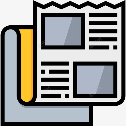 报纸广告13线性颜色图标svg_新图网 https://ixintu.com 广告13 报纸 线性颜色