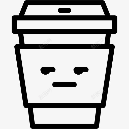 烦人饮料表情图标svg_新图网 https://ixintu.com 情绪 烦人 纸杯 纸杯表情线 表情 饮料