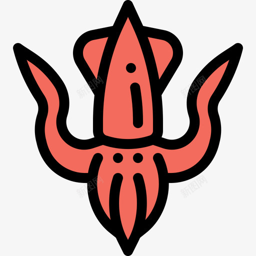 墨鱼海洋生物22线形颜色图标svg_新图网 https://ixintu.com 墨鱼 海洋生物22 线形颜色